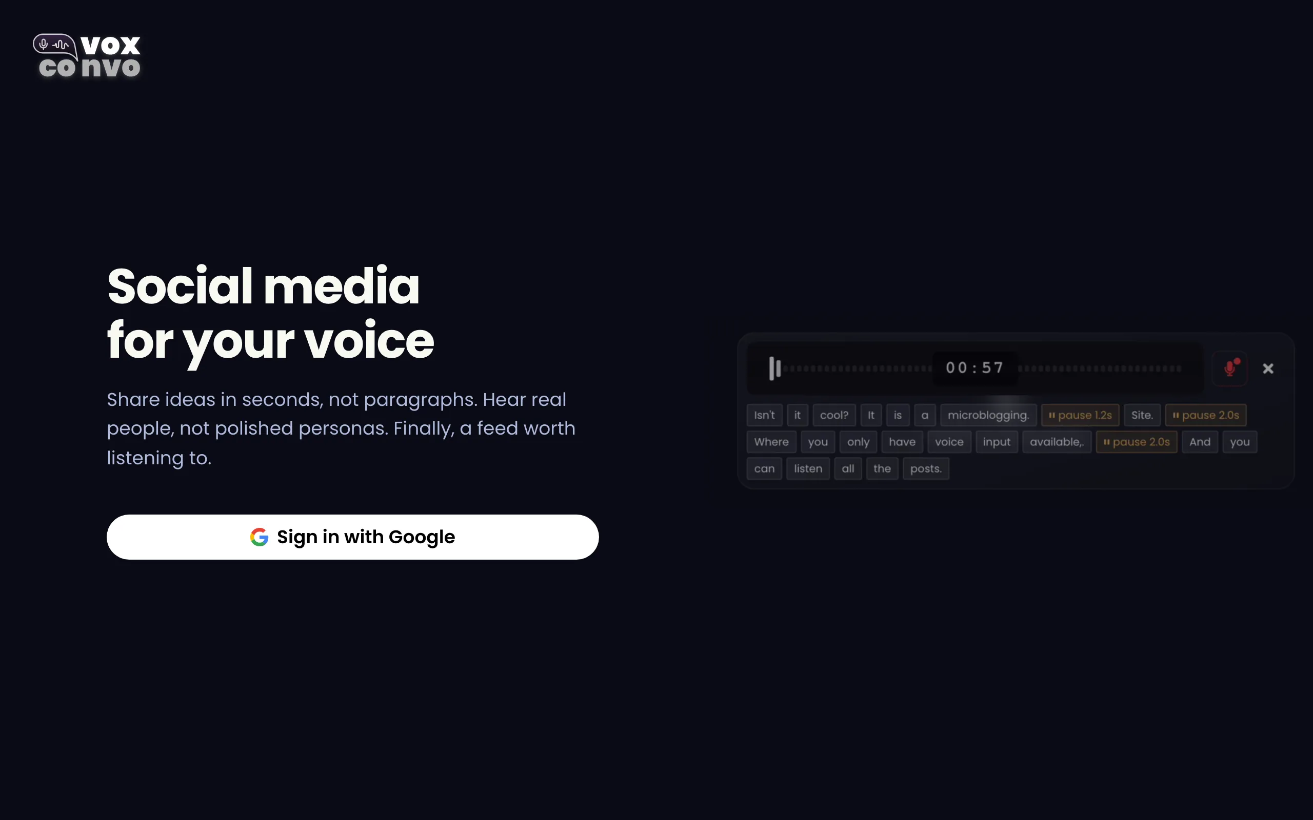 Screenshot of VoxConvo - Social media for your voice
