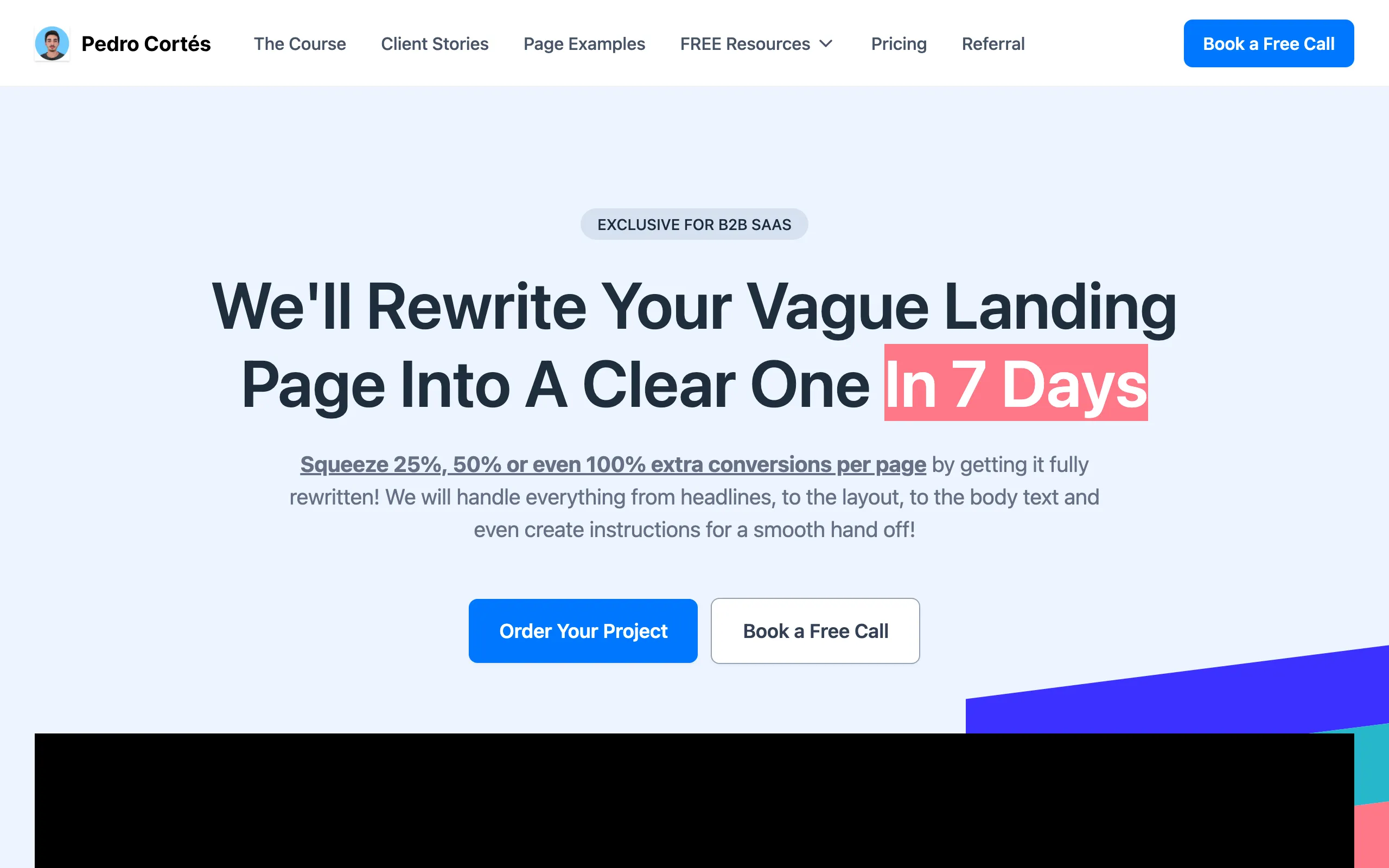 Screenshot of We'll Rewrite Your SaaS Landing Page Into A High Converting One In 7 Days