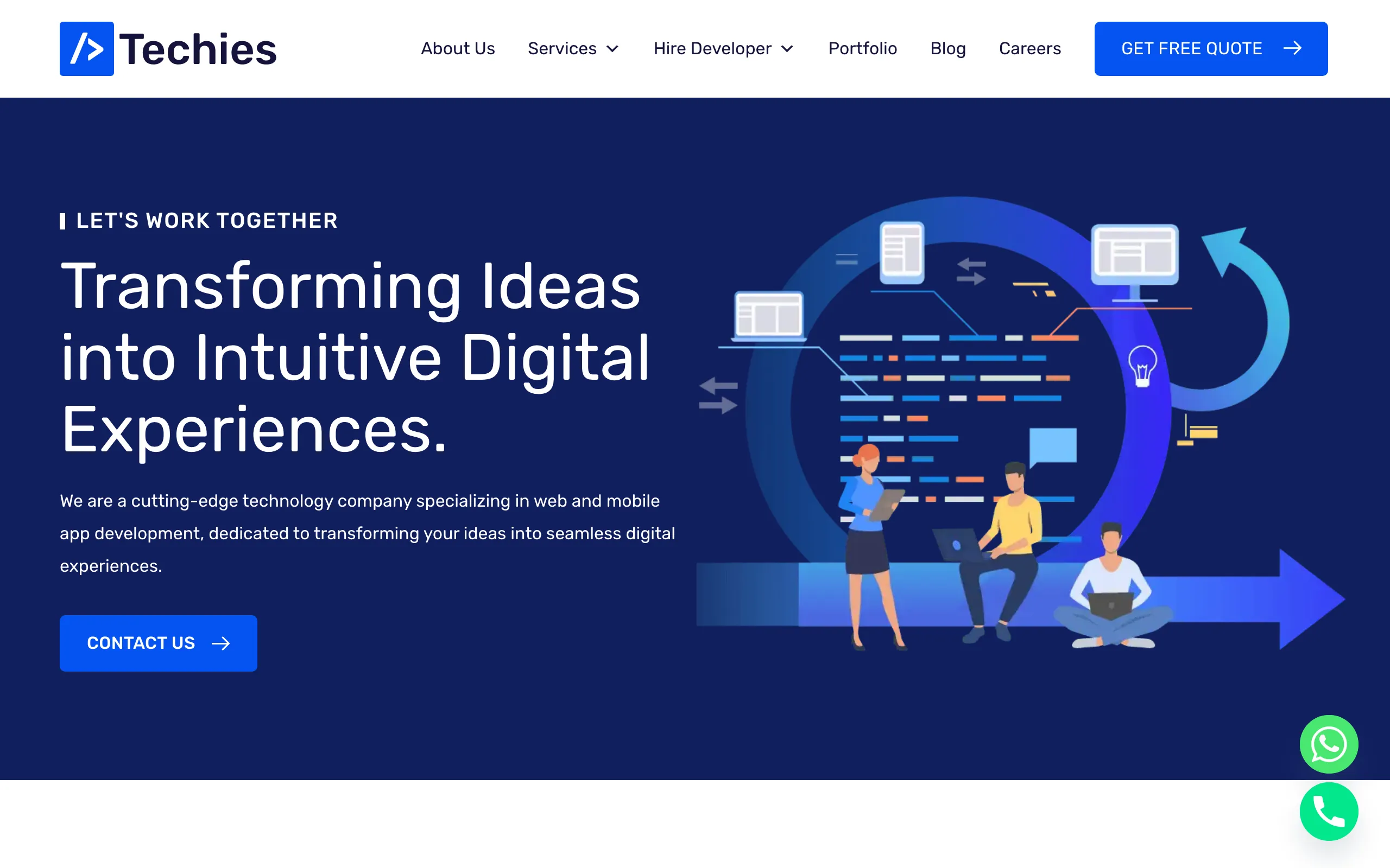 Screenshot of Web &amp; Mobile App Development Company India, USA | IT Services