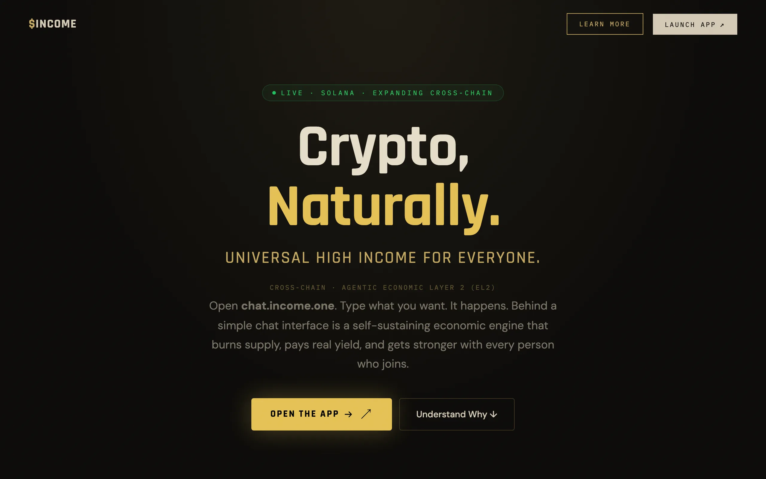 Screenshot of What is $INCOME? | Universal High Income