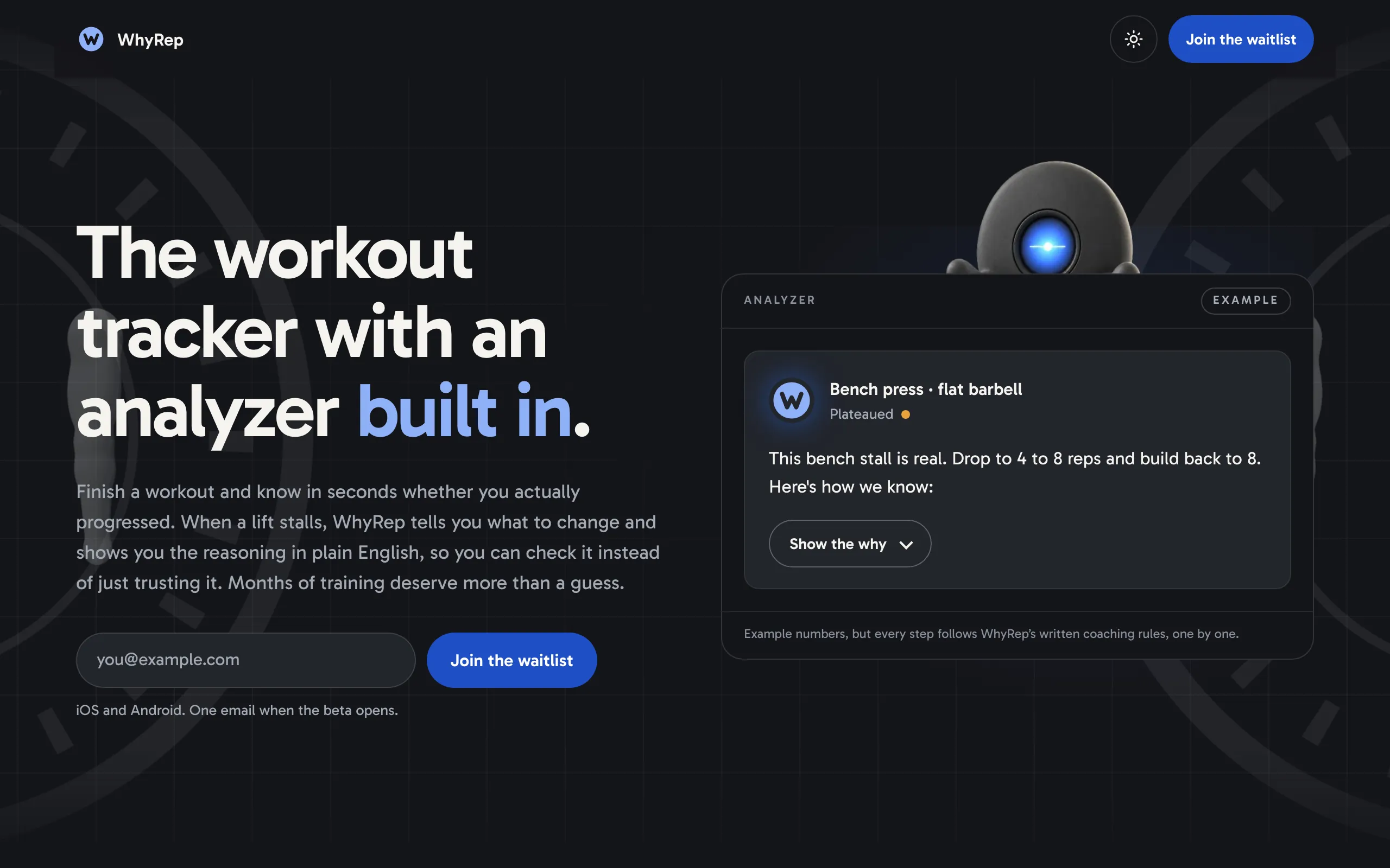 Screenshot of WhyRep: The Workout Tracker With an Analyzer Built In
