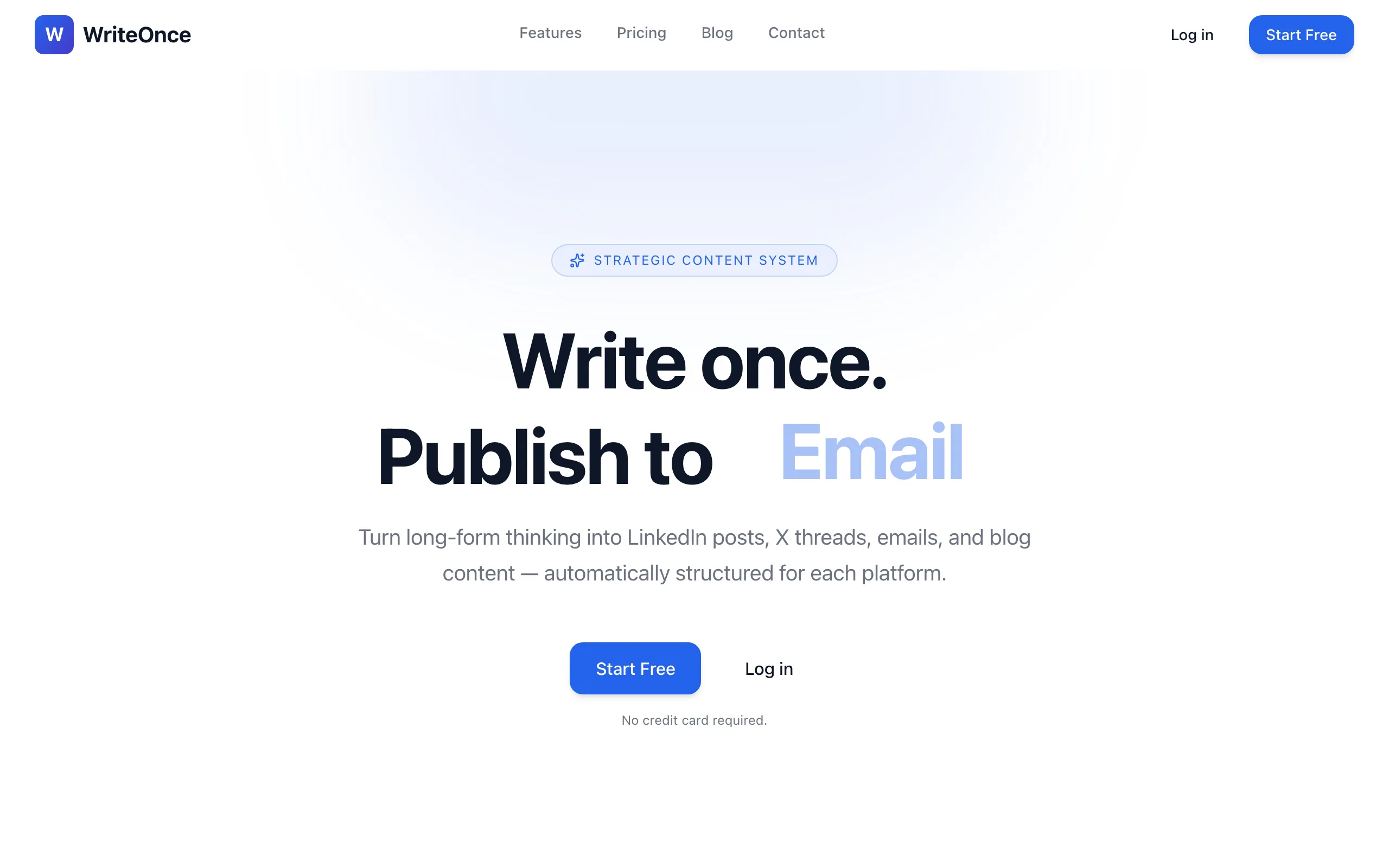 Screenshot of WriteOnce - Strategic Content System