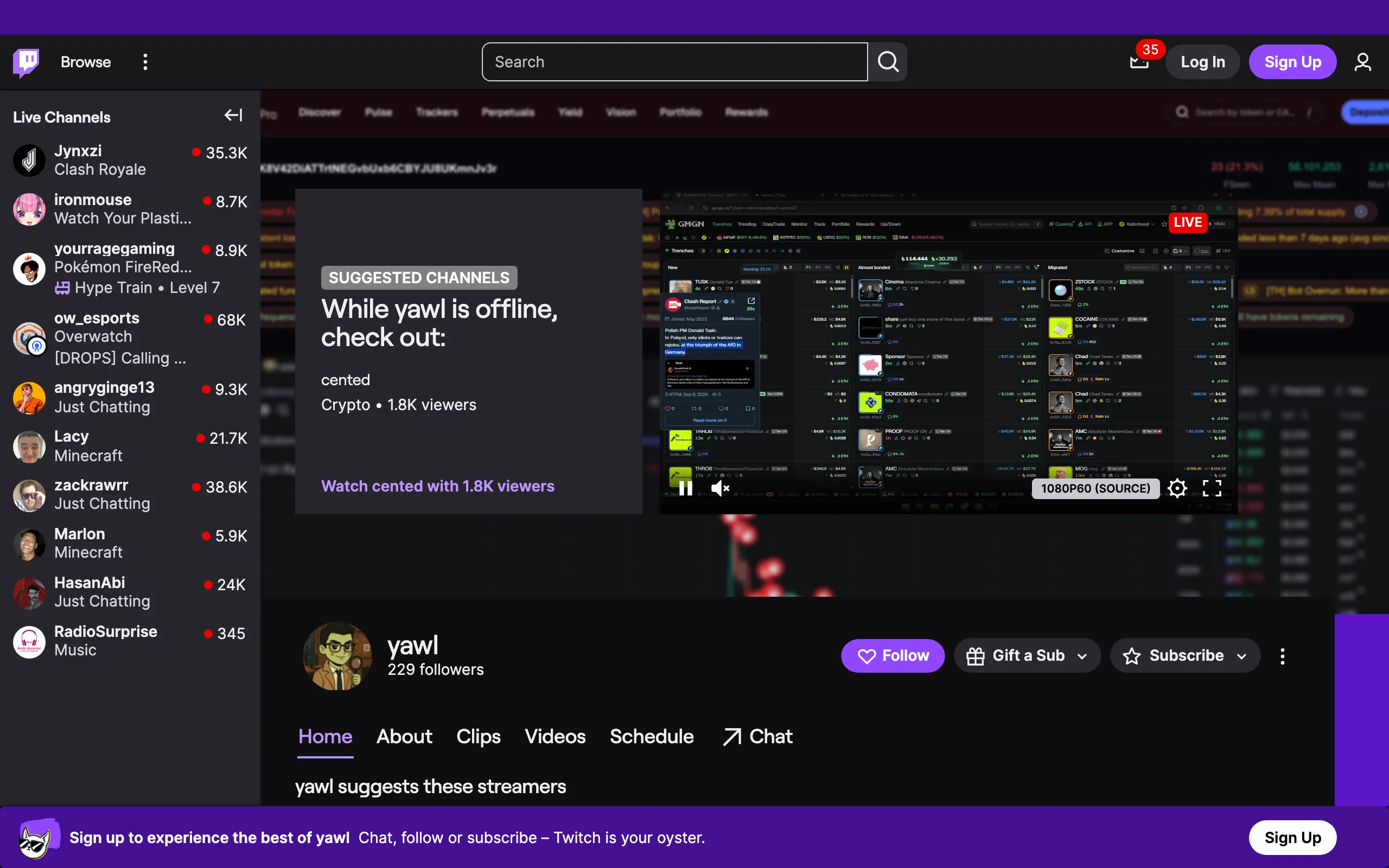 Screenshot of yawl - Twitch