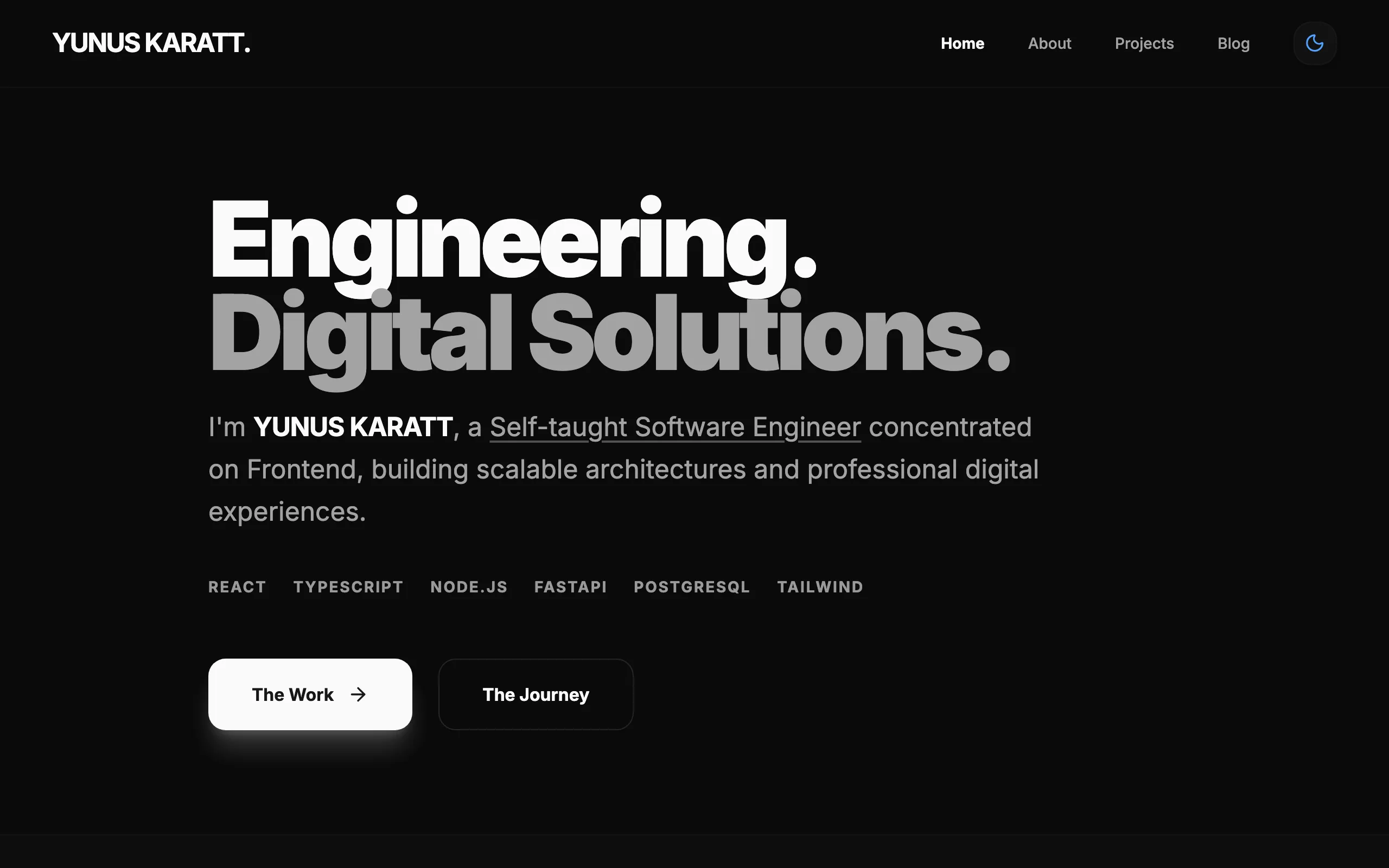 Screenshot of Yunus Karatt | Software Engineer