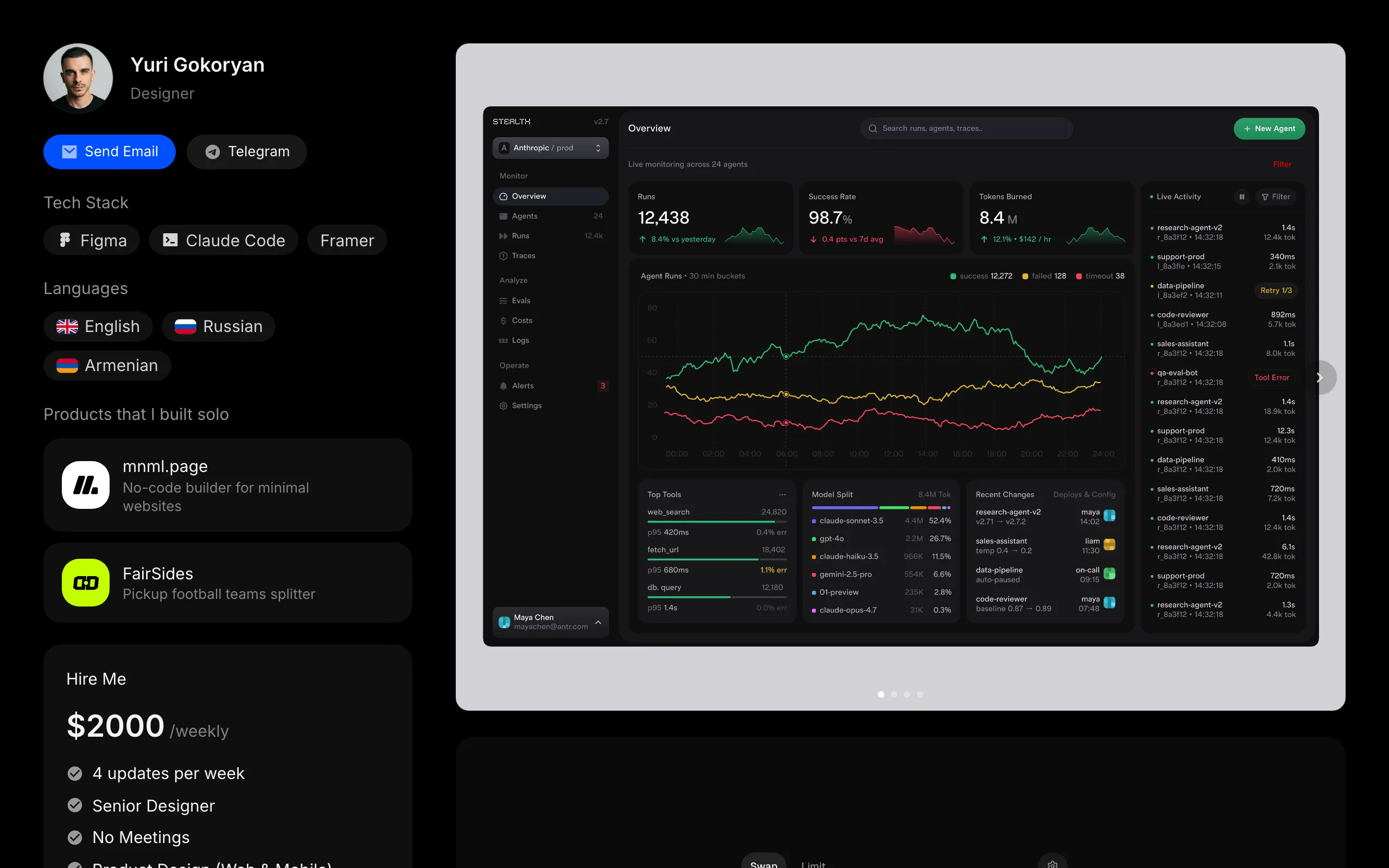 Screenshot of Yuri Gokoryan | Product Designer &amp; UX Specialist