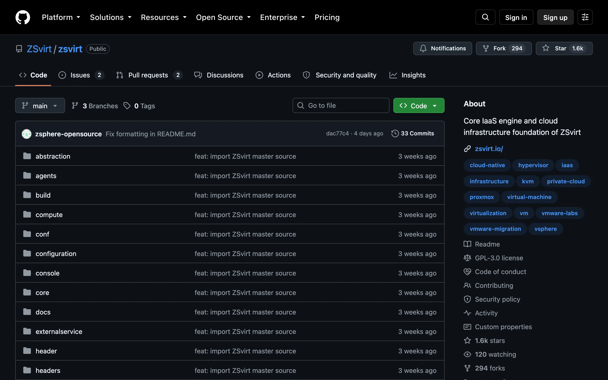 Screenshot of zsvirt